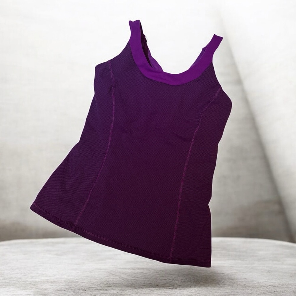 💜 Lululemon Strappy Back Tank w/ Shelf Bra | Women’s 8 | Purple | MSRP $58